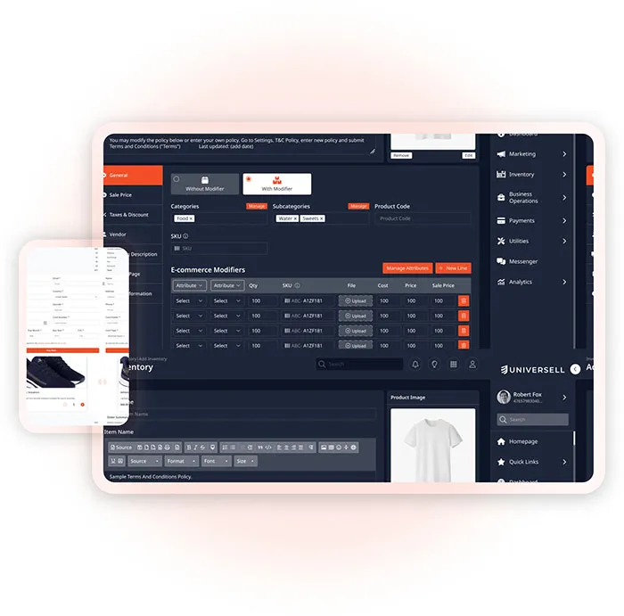 Omni-channel inventory management icon representing Universell’s solution for tracking inventory across multiple channels.