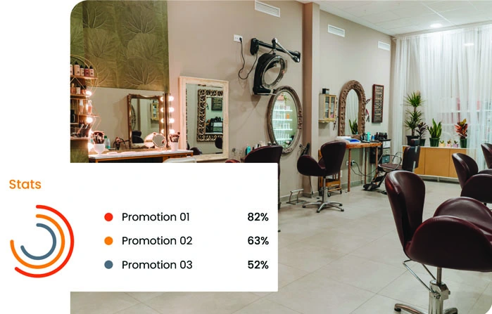 Image of a salon, representing Universell’s solutions for appointment scheduling and service management in beauty salons.